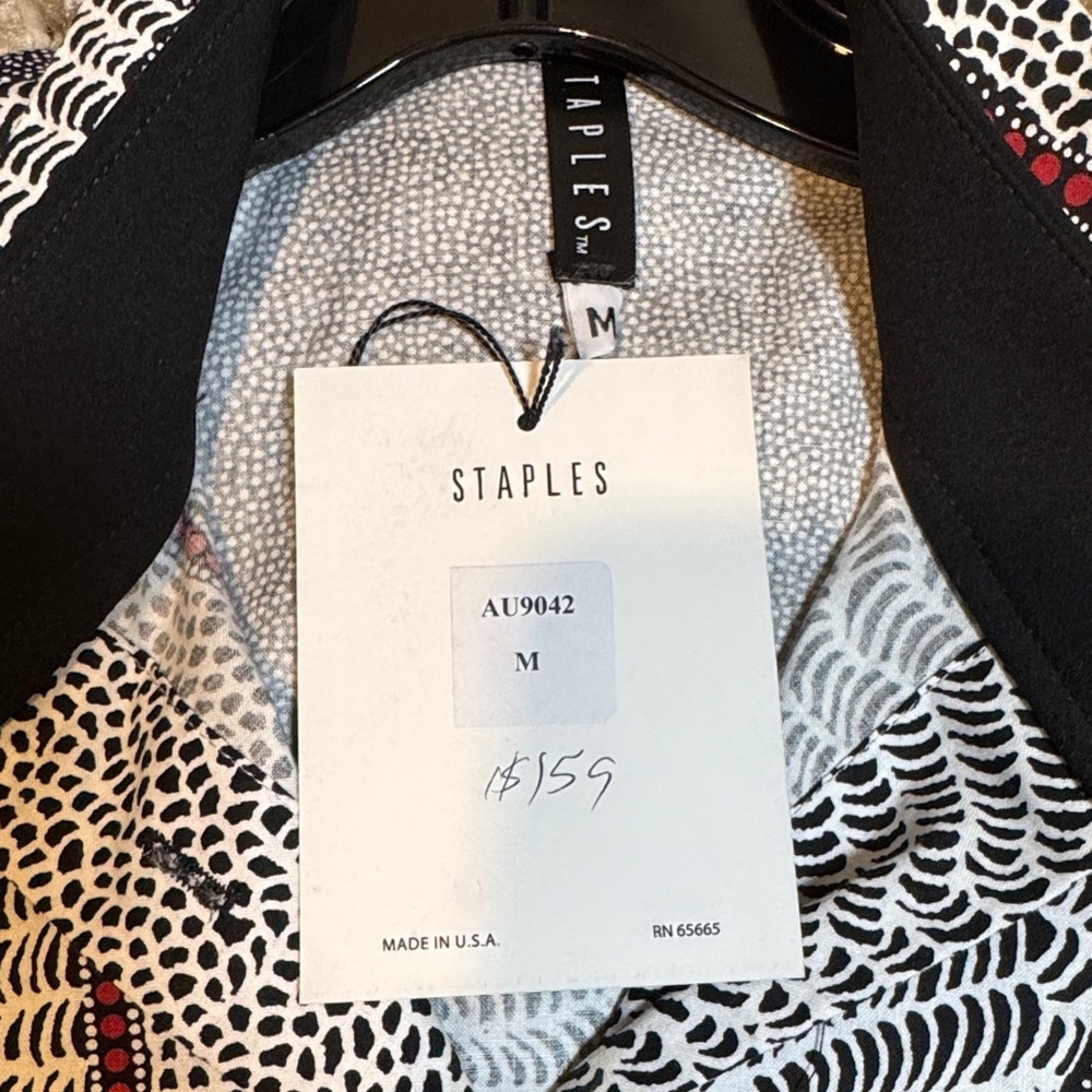NWT Staples Button-Up Boxy Dolman Sleeve Blouse Oversized size Medium - Picture 9 of 15